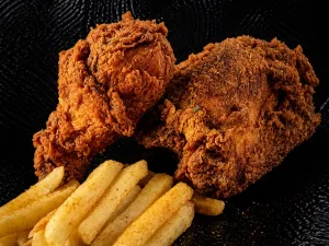 2 pieces of crispy chicken available in any Mama's Wings flavor and served with hand-cut chips